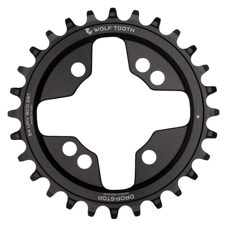 Wolf Tooth Kettenblatt, 64 BCD, 28 Z., black (6428-UNVSL)