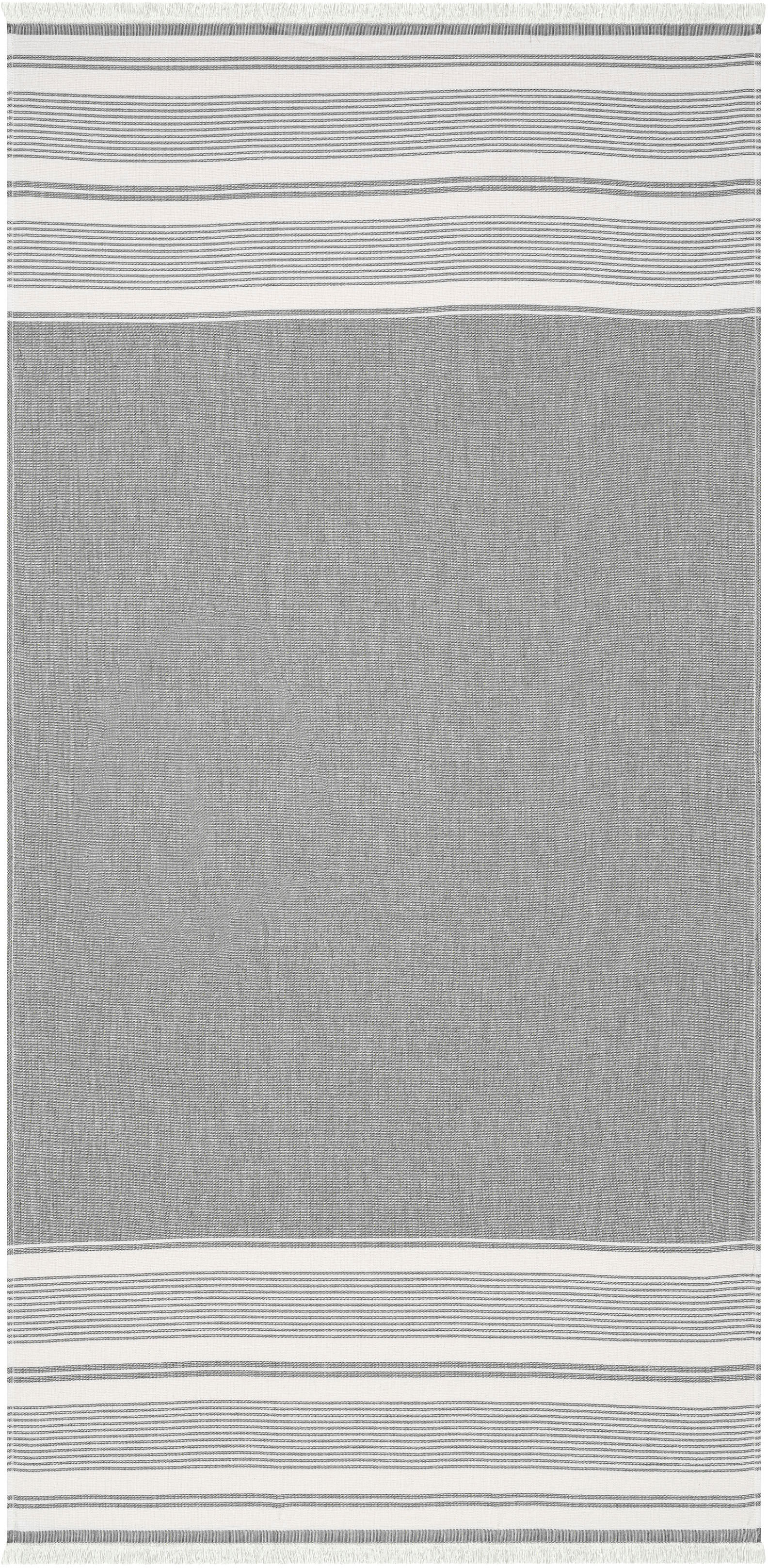 Strandtuch EGERIA "Pestemal", grau (dunkelgrau), B:80cm L:180cm, gewebte Ware, Baumwolle, Handtücher, Strandtuch, 80x180 cm, mit Fransen dunkelgrau B/L: 80cmx180cm, 1 Stk., gewebte Ware