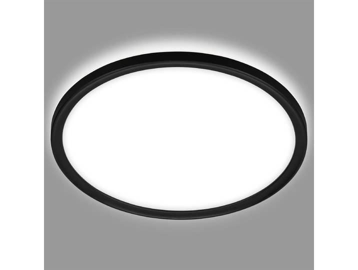 BRILONER - LED Badkamerverlichting - plafondlamp met achtergrondverlichting - plafonniére badkamer - IP44 - Ø42 cm - zwart