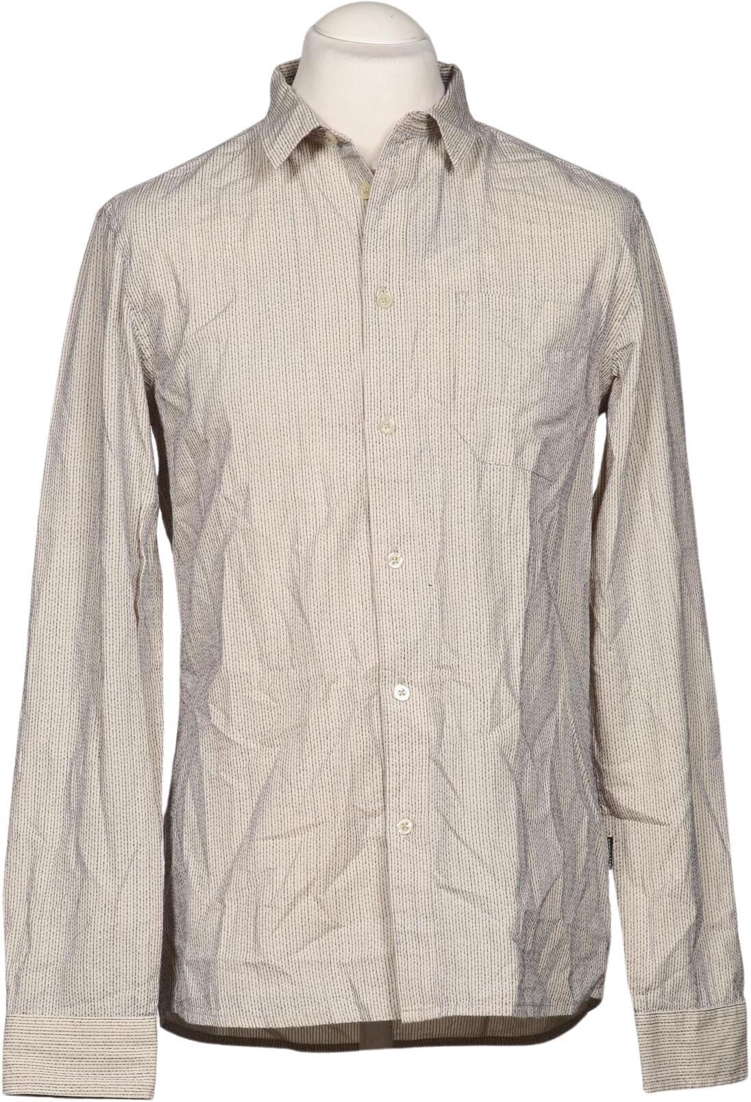 Dedicated Herren Hemd, Beige, Gr. M, Baumwolle - Second Hand
