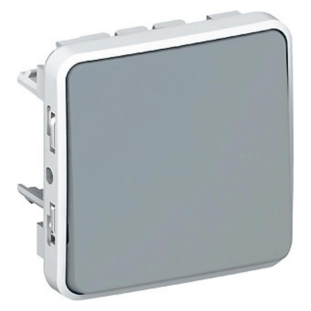Legrand Plexo55 Modular Wipptaster Schliesser 1-polig Feuchtraum grau 069540 (069540)