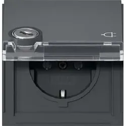 Gira SCHUKO-Steckdose KD Gira TX_44 Anthrazit +BSF Schloss gleich 456967