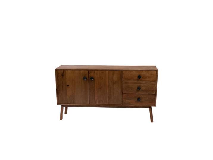Buffet bas en manguier 2 portes 3 tiroirs l150
