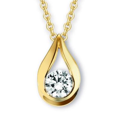 Kette mit Anhänger ONE ELEMENT "Zirkonia Anhänger aus 333 Gelbgold", gold, Halsketten, Damen, Gelbgold 333, Ihr persönliches Symbol – liebevoll gearbeitet für jeden Tag