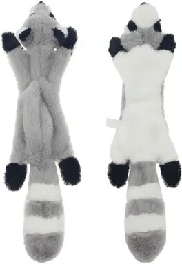 DynamicDeals WildPaws No Stuffing Squeaky Crinkle Plush Dog Toy Durable Animal Chew Toy raccoon Plush