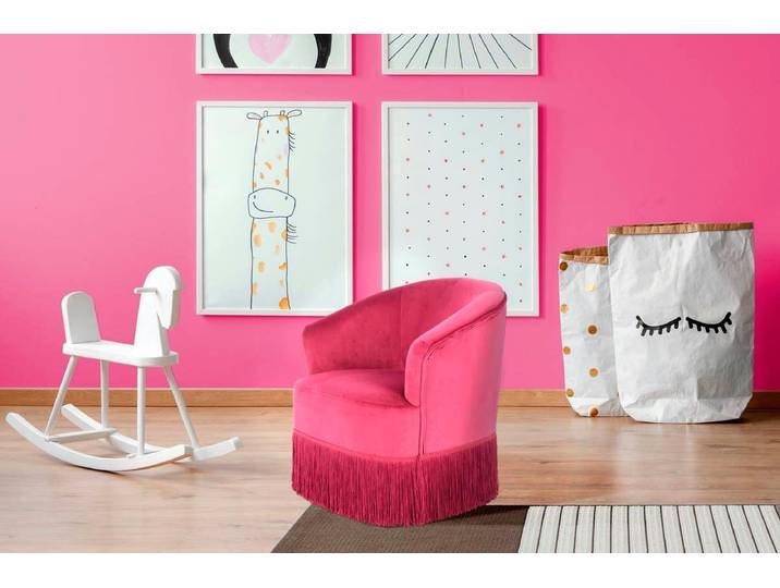Sessel KAYOOM Kinderstuhl Alfred 225, Kindersessel , pink (bordeaux), B:48cm H:50cm T:42cm, Samtstoff 100% Polyester, Kiefernholz, Sessel, Sessel, samtweicher Bezug, gemütlicher Sitz, samtweicher Bezug