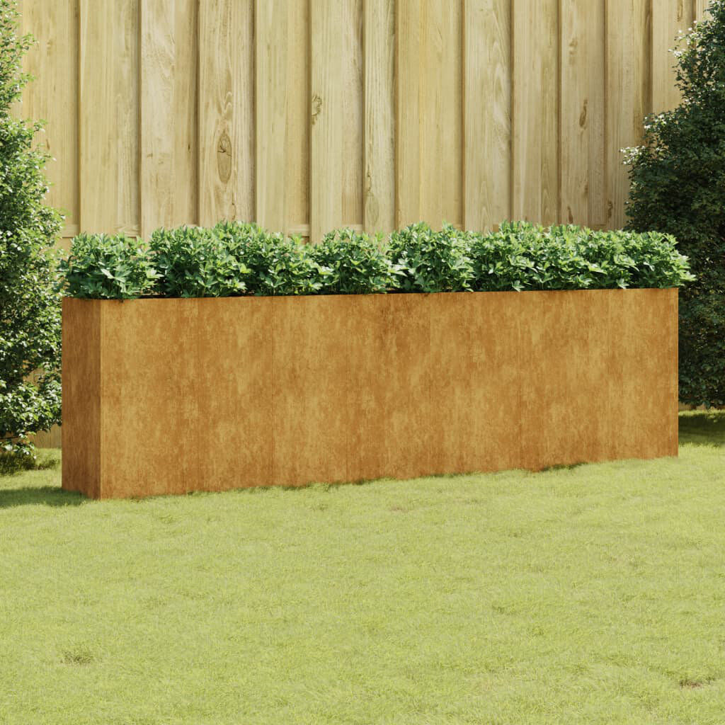 Rio Almarene Metal Raised Garden Bed Rusty 80cm H x 280cm W x 40cm D