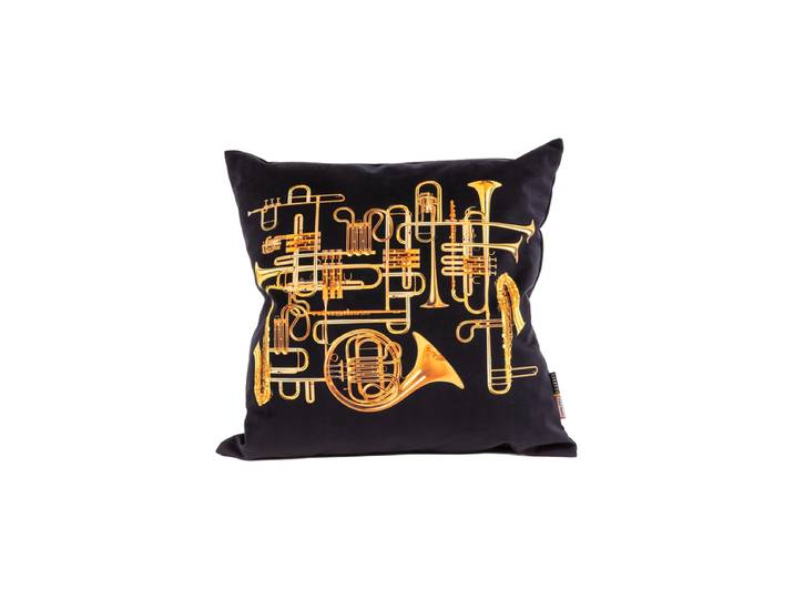 Design Kissen „Toiletpaper Trumpets“ Samt Multicolor Seletti