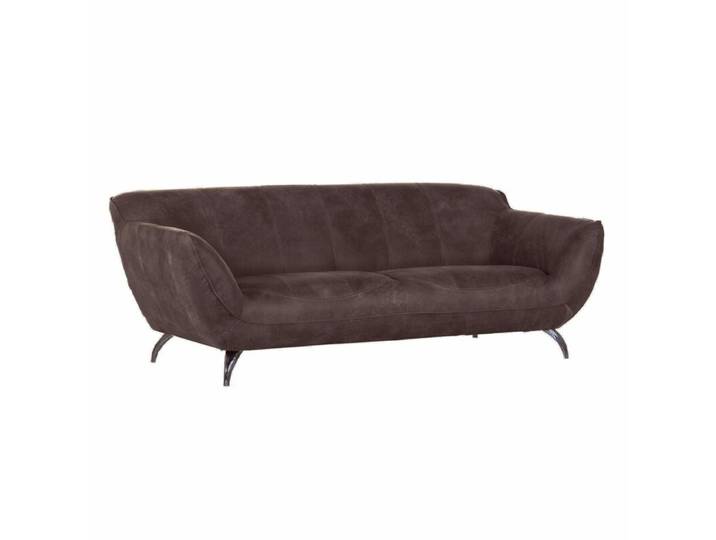 Trendstore Galina Sofa 3-Sitzer in Leder dunkelbraun Modern, Vin