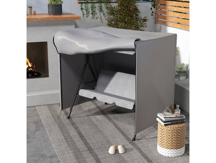Outsunny Housse Balancelle Extérieur 177x114x152 cm Gris