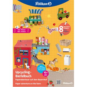 Pelikan Bastelset 102070 Upcycling-Bastelbuch, Bauernhof, mit Stickern, ab 5 Jahre