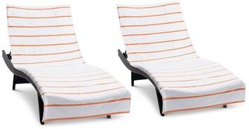 Arkwright Home Las Rayas 2-Piece Chaise Lounge Towel Covers with Top Pocket - 30x85