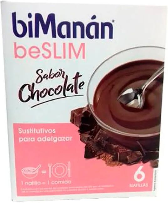 Bimanán BeSlim Sobremesa De Chocolate 50g 6 Saquetas Chocolate