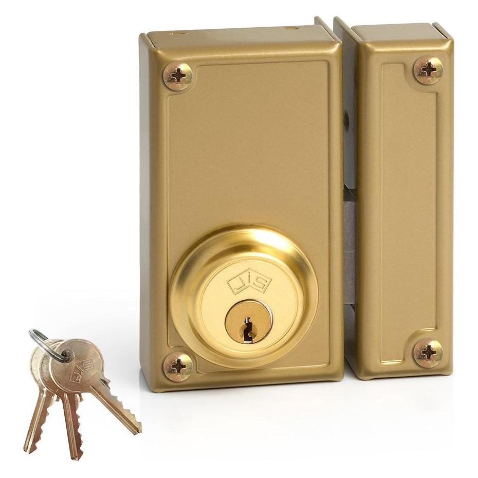 Jis Türzusatzschloss 33-6D Gold Rechts 60 Mm Metall Obenauf Legen (45306355)