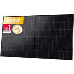 LONGi Hi-MO X10 525Wp BC Bifaziale Solarmodule für Balkonkraftwerke Photovoltaik Glas-Glas, by Powerness - 1 Stücke / Versand