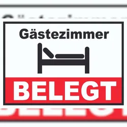 HB-Druck Gästezimmer BELEGT Schild  Zimmer BELEGT A5 (148x210mm)