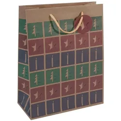 Sigel, Geschenkverpackung, Geschenktaschen, Large, Cut-out style, Mattlack, Geschenkanhänge, Tragekordel, Kraftkarton: braun, 1
