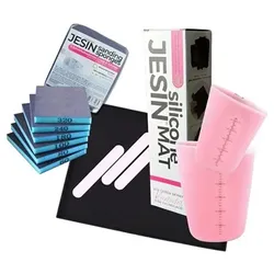 COLORBERRY Werkzeug-Set Silikonbecher, Schleifblöcke & Silikonmatte, 12tlg.