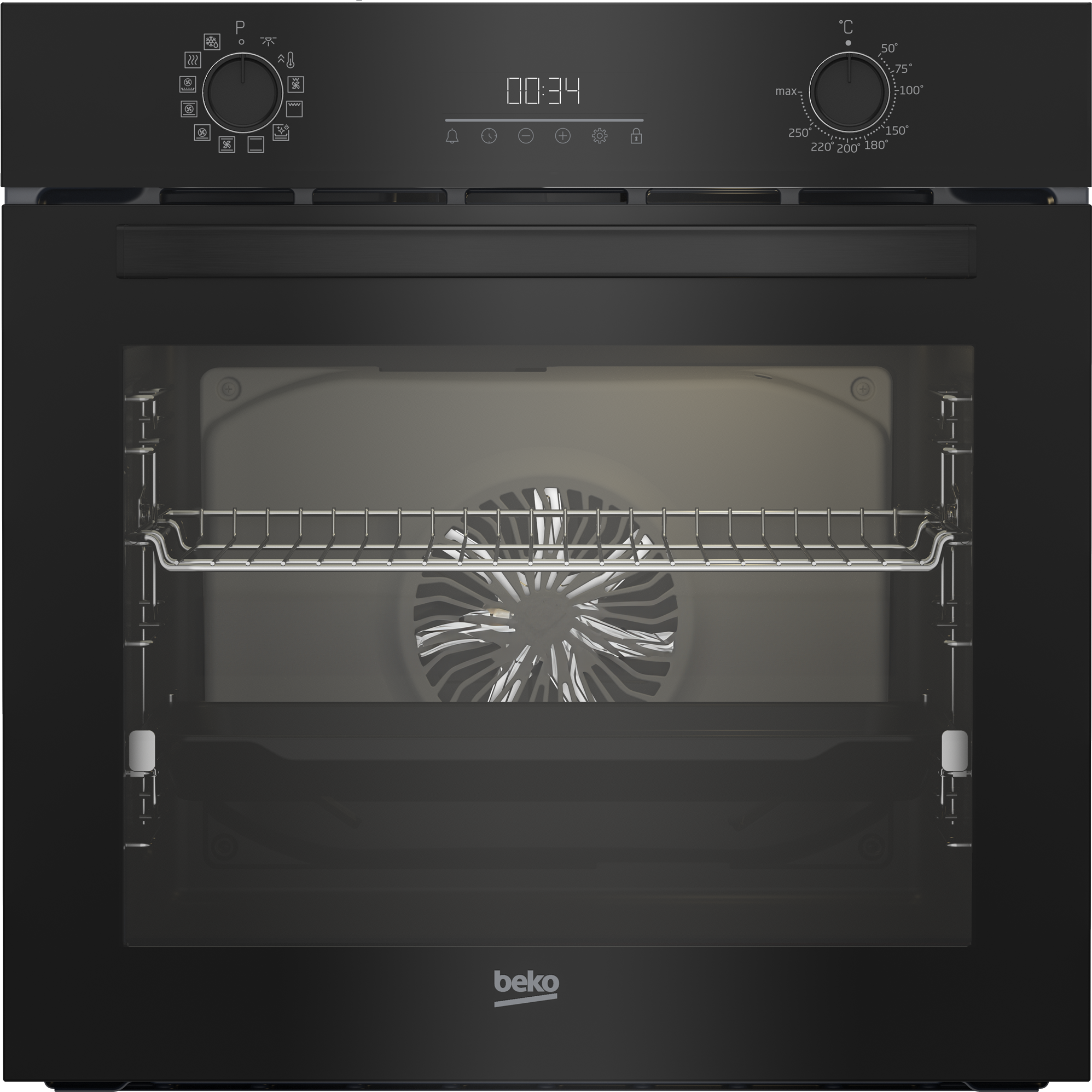 Beko Backofen-Set "Elbe", Energieeffizienz: A, schwarz, Herdsets, AirFry sorgt mit wenig Fett für knusprige Ergebnisse., Backofen-Set