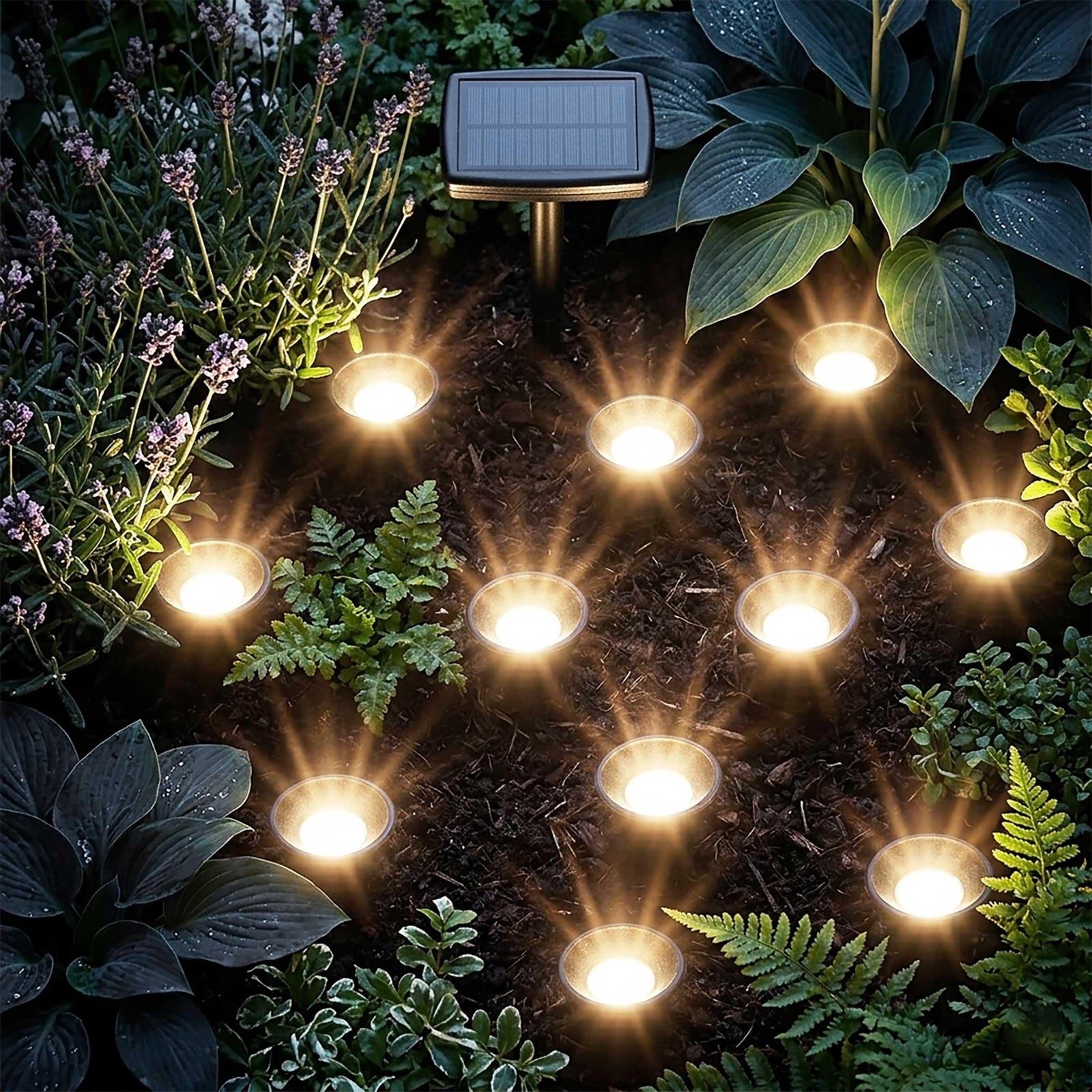 Spetebo LED-zonne-energie tuinverlichting met grondspikes voor de tuin