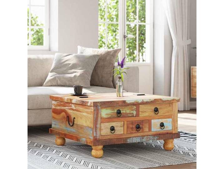 Elégant Table à café élégante Petit Table basse Bois de récupération 70 x 70 x 38cm &0_2458619