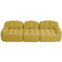 3-SITZER SOFA aus granuliertem Fleece, frameless Lounge-Design ohne Montage