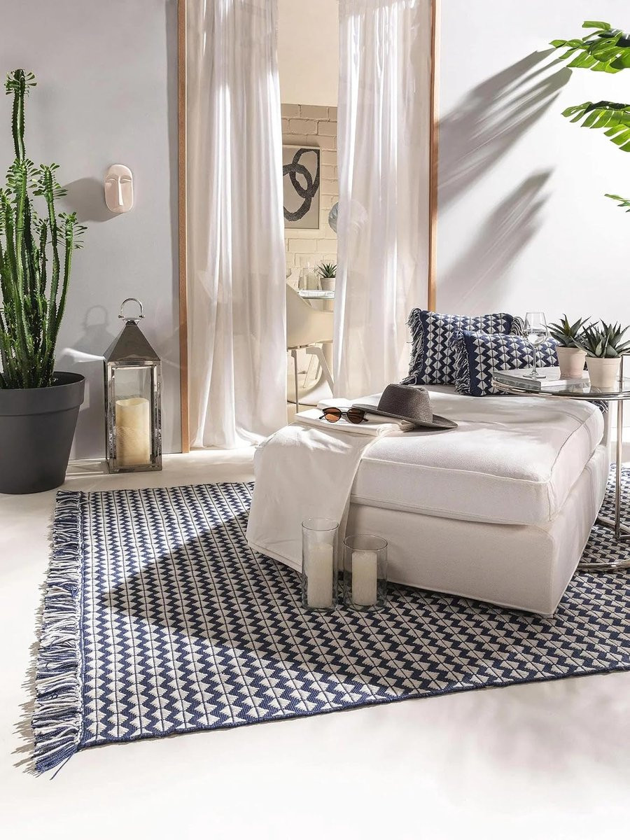 Benuta Morty Puur tapijt - Rechthoekig - Geometrisch, Boho en Etnische stijl - Gerecycled polyester