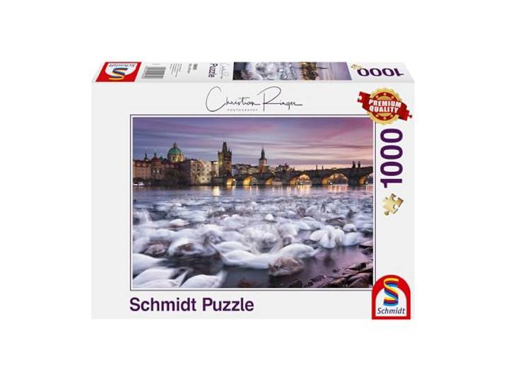 Schmidt Spiele 59695 1000 Prague: Swans Christian Ringer, Praag, Zwanen, 1.000 stukjes puzzel, kleurrijk
