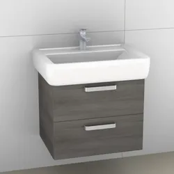 Artiqua 413 Waschtischunterschrank für Renova Plan 222266, 222267 Graphit Struktur quer, 413-WU2L-K6 413-WU2L-K61-7098-401