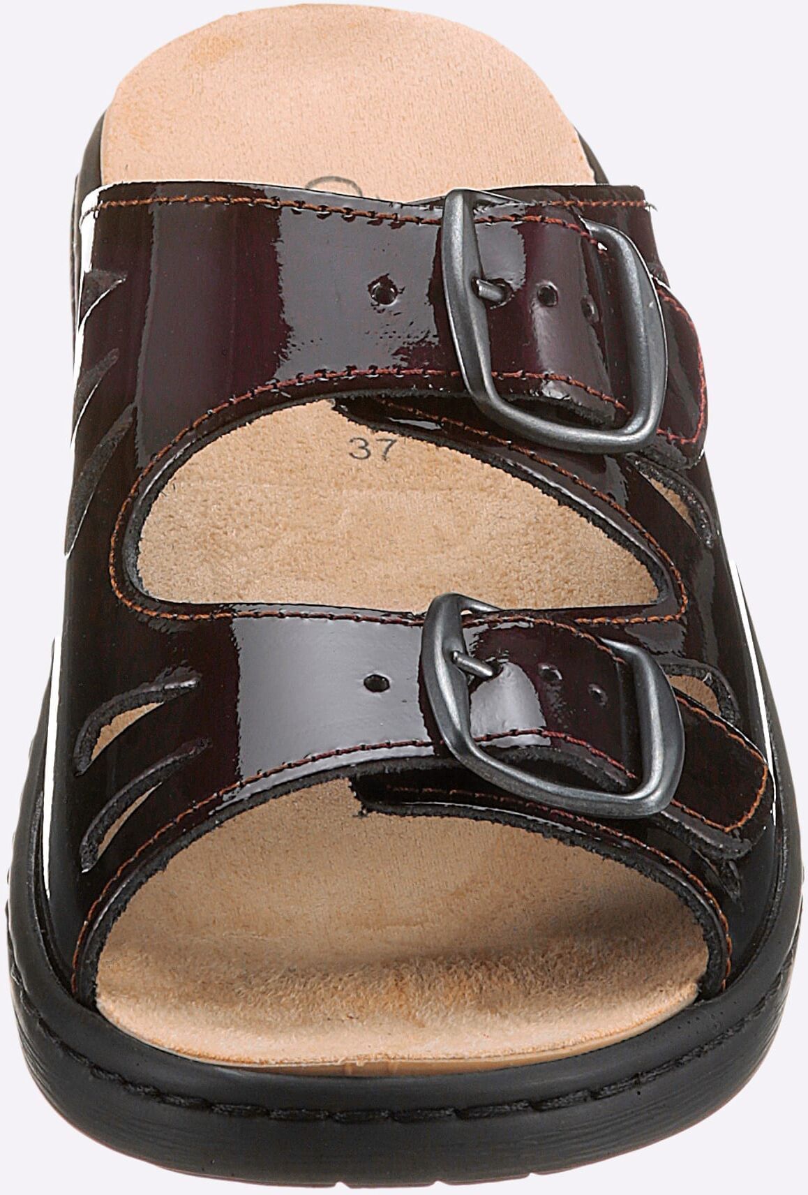Pantolette CLASSIC, Damen, Gr. 41, rot (bordeaux), Lackleder, Schuhe Pantolette bordeaux 41