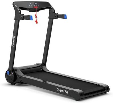 Costway 3HP Electric Folding Treadmill with Bluetooth Speaker-Blue
