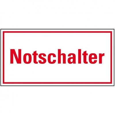 Schild I Hinweisschild Notschalter, Aluminium, 200x100mm