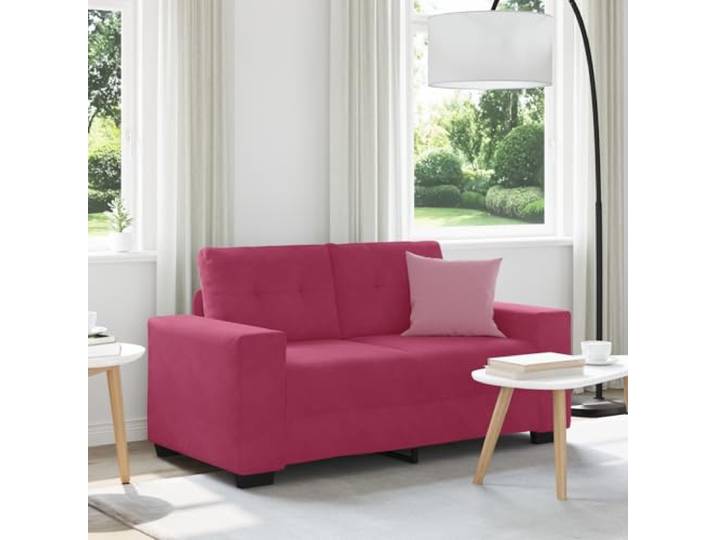 HEFZGDB Zweisitzer-Sofa Weinrot 120 cm Samt Stoff Relaxsofa mit gepolsterten Sitzkissen und robustem Metallgestell für Wohnzimmer Schlafzimmer Entspannung Komfort