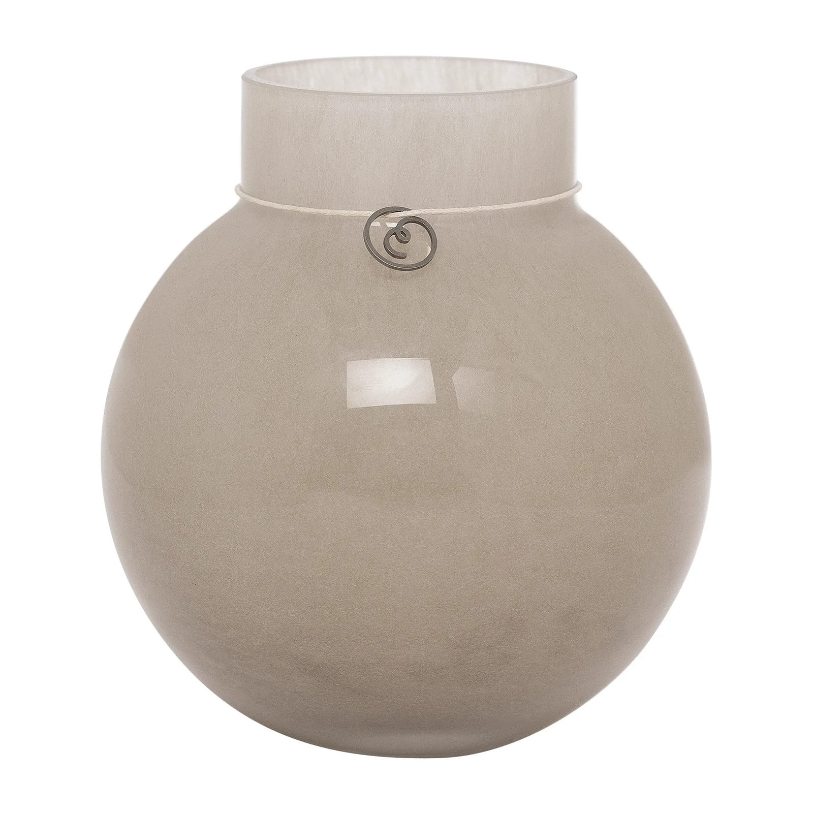Ernst Ronde glazen vaas beige H14 cm Ø13 cm