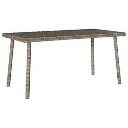 vidaXL Garten-Couchtisch Rechteckig Grau 80x40x37 cm Poly Rattan