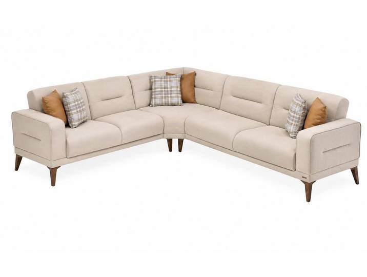 JVmoebel Ecksofa Ecksofa L-Form Komfort minimalistisches Design beige modern elegant, 3 Teile, Made in Europa