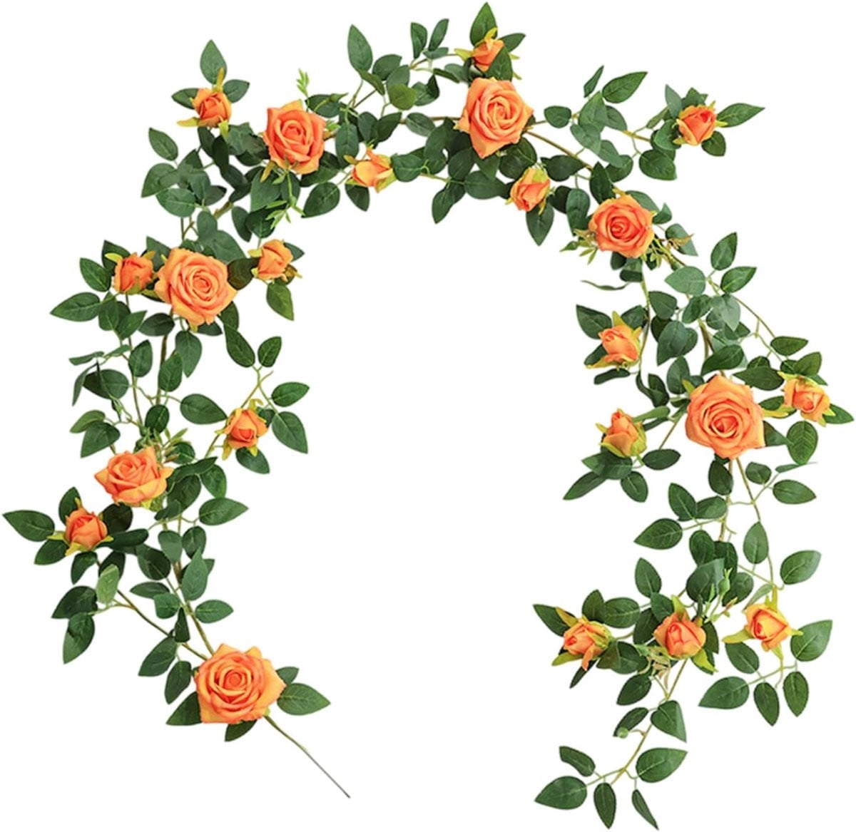Oranje Rozen Slingers - Kunstbloemen Ranken - 1.8 meter