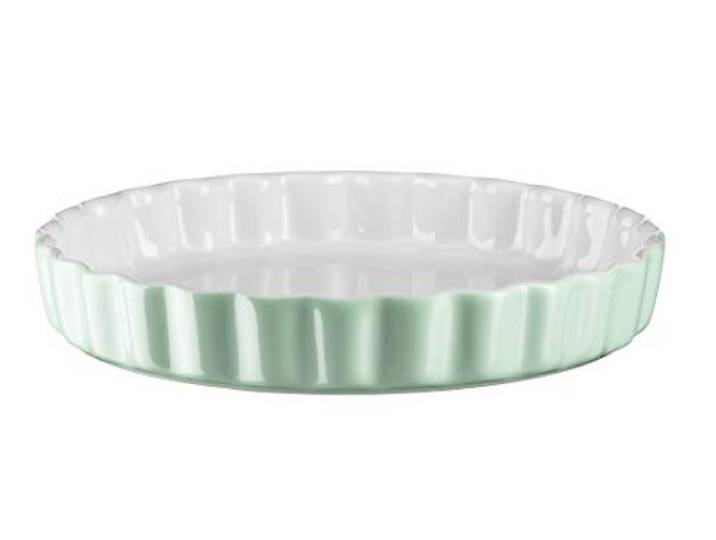 MÄSER 931142 Serie Kitchen Time, Tarteform, Quicheform, runde Backform, kratz- und schnittfest, Ø 27 cm, Keramik, Grün