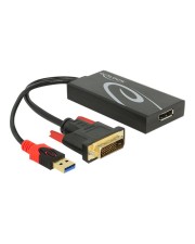 Delock Videokonverter DVI DisplayPort Schwarz Einzelhandel (62596)