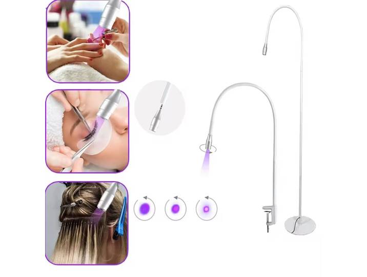 Lumière UV pour cils, 5W, LED, Extensions de cils, lampe à colle technique pour ongles, avec commande de pédale, colle durcie en 2-3 secondes