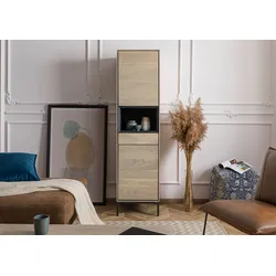Highboard Akazie 45x45x175 grau-weiß geölt CHICAGO #10