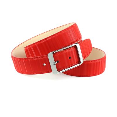 Ledergürtel ANTHONI CROWN, Damen, Gr. 95, rot, Rindsleder, Gürtel Ledergürtel, aus Rindsleder, mit modischer Prägung in 3D-Optik, leicht kürzbar