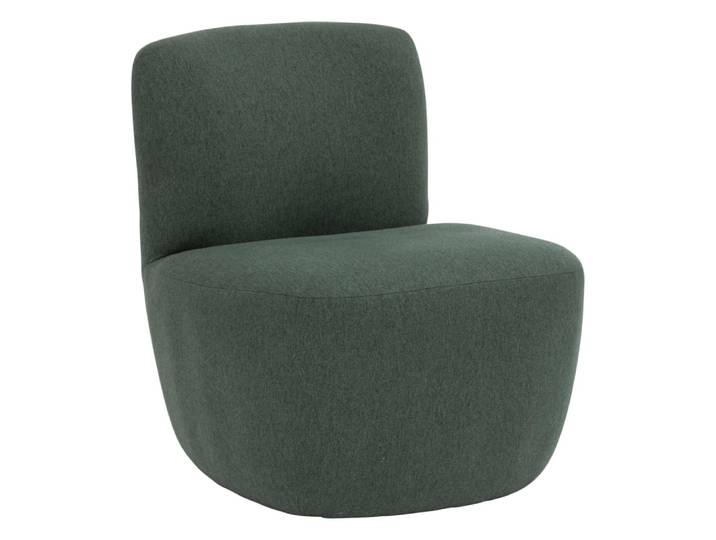 Fauteuil chauffeuse assise moelleuse et dossier arrondi polyester vert