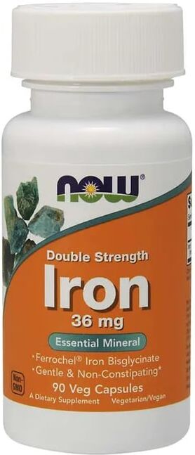 Now Foods Doble Strength Iron 36 mg 90 VCaps