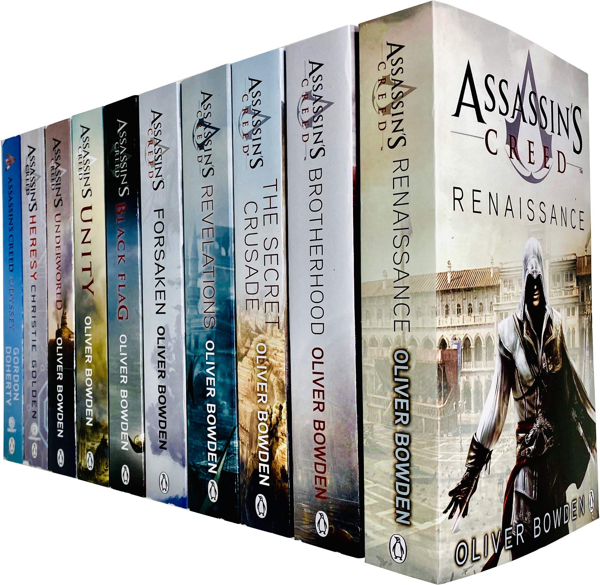 Penguin Assassins Creed 10 Books Collection Set By Oliver Bowden Heresy, Odyssey, Underworld
