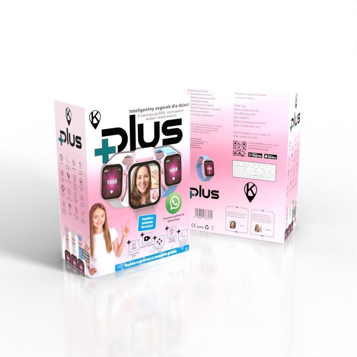 CARUNO Kindersmartwatch met GPS en telefoontjesfunctie, roze