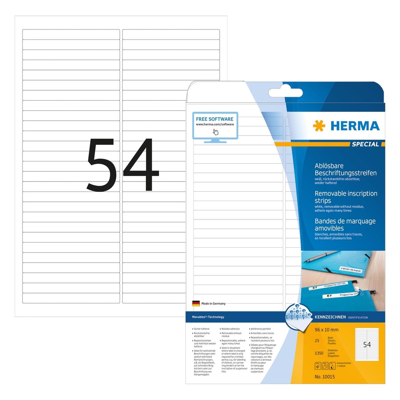Herma Ablösbare Beschriftungsstreifen A4 (10015)