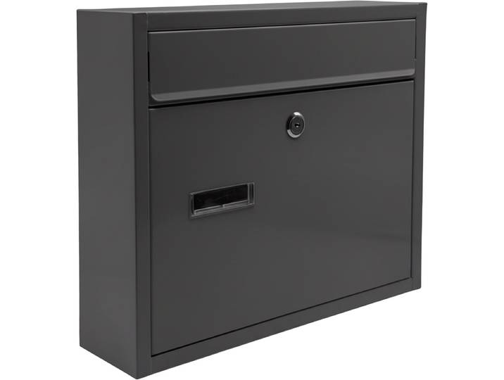 Brievenbus met slot - 31 x 36 x 10 cm - metaal - antraciet