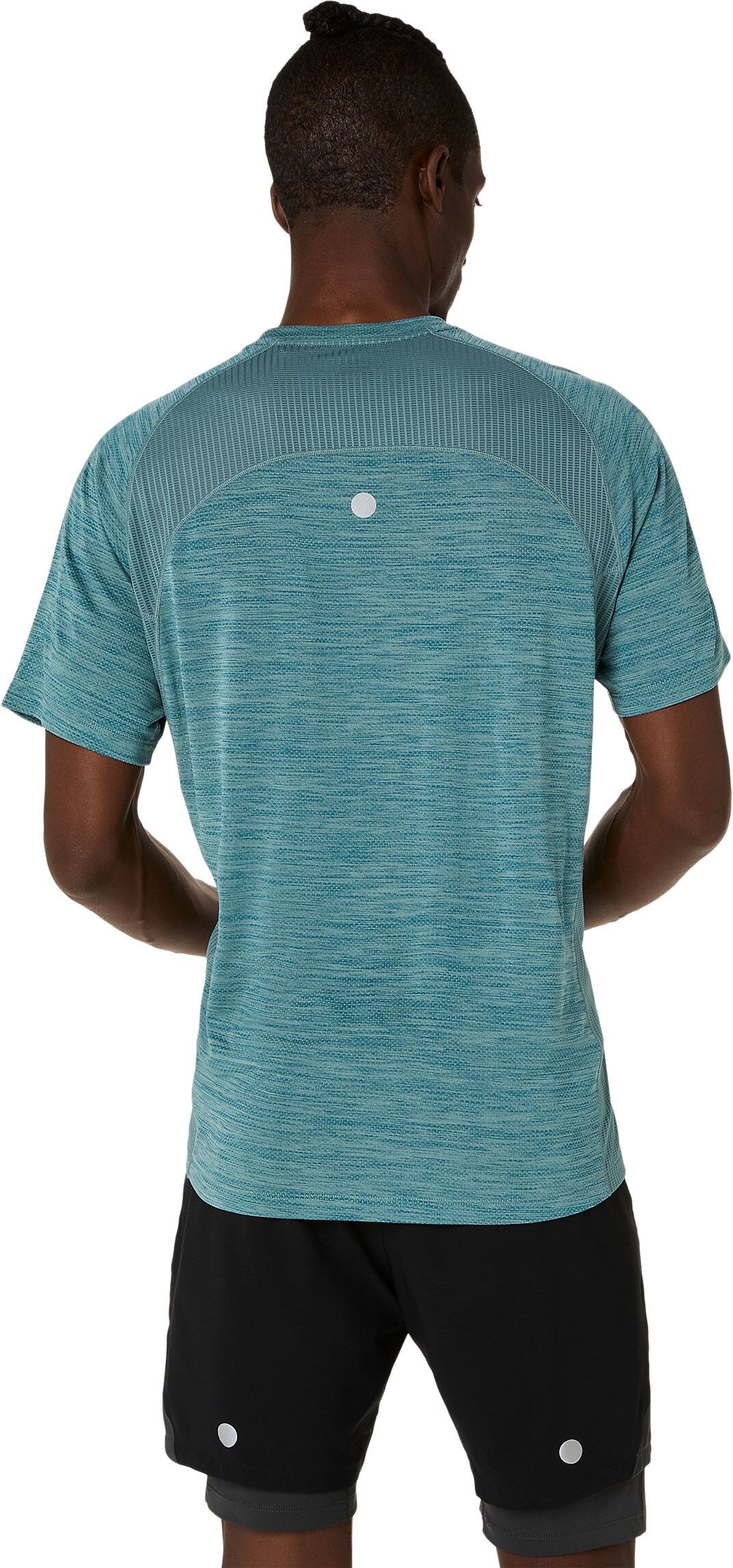 Laufshirt ASICS "ROAD SS TOP", Herren, Gr. M, blau (foggy teal), Obermaterial: 100% Polyester, Shirts Laufshirt, ACTIBREEZE™ Technologie, Atmungsaktiv, Reflektierend foggy teal M