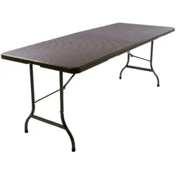 VCM Klapptisch   Maße 180x75x70 cm   Partytisch   Gartentisch klappbar   Rattanoptik